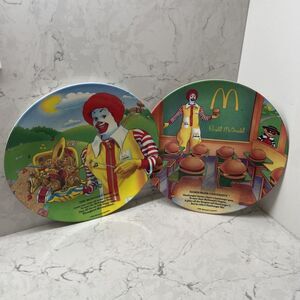 McDonald's Ronald Plates Set‎ of 2 1989 Melamine Hamburgers Vintage
